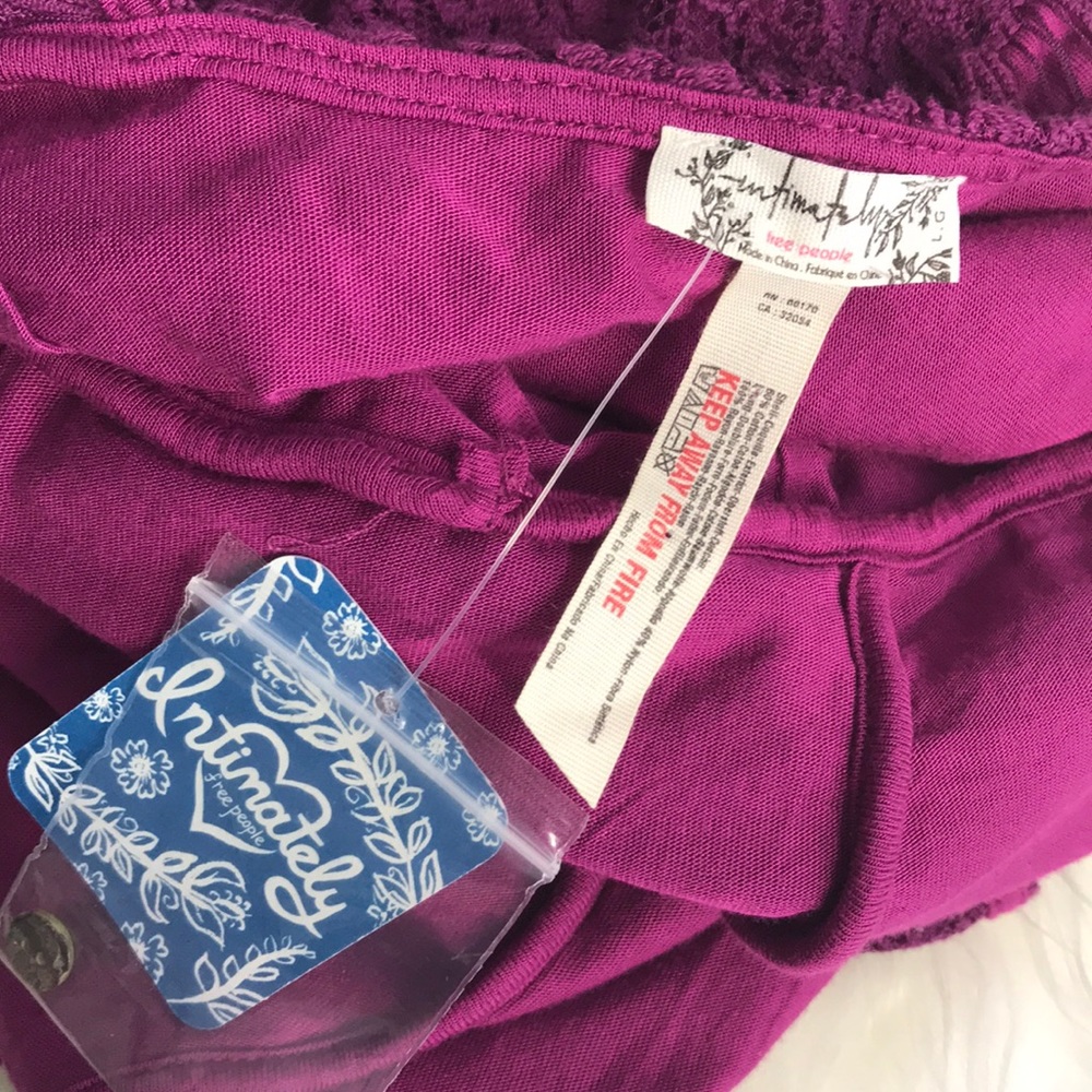 FREE PEOPLE Magenta Daydream Bodycon Lace Dress L - Picture 5 of 5